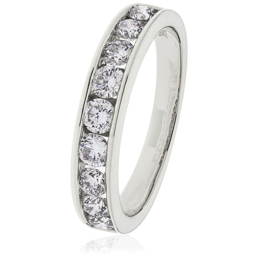 1.00ct F-VS Quality Diamond 9 Stone Eternity Ring in 18k White Gold - David Ashley