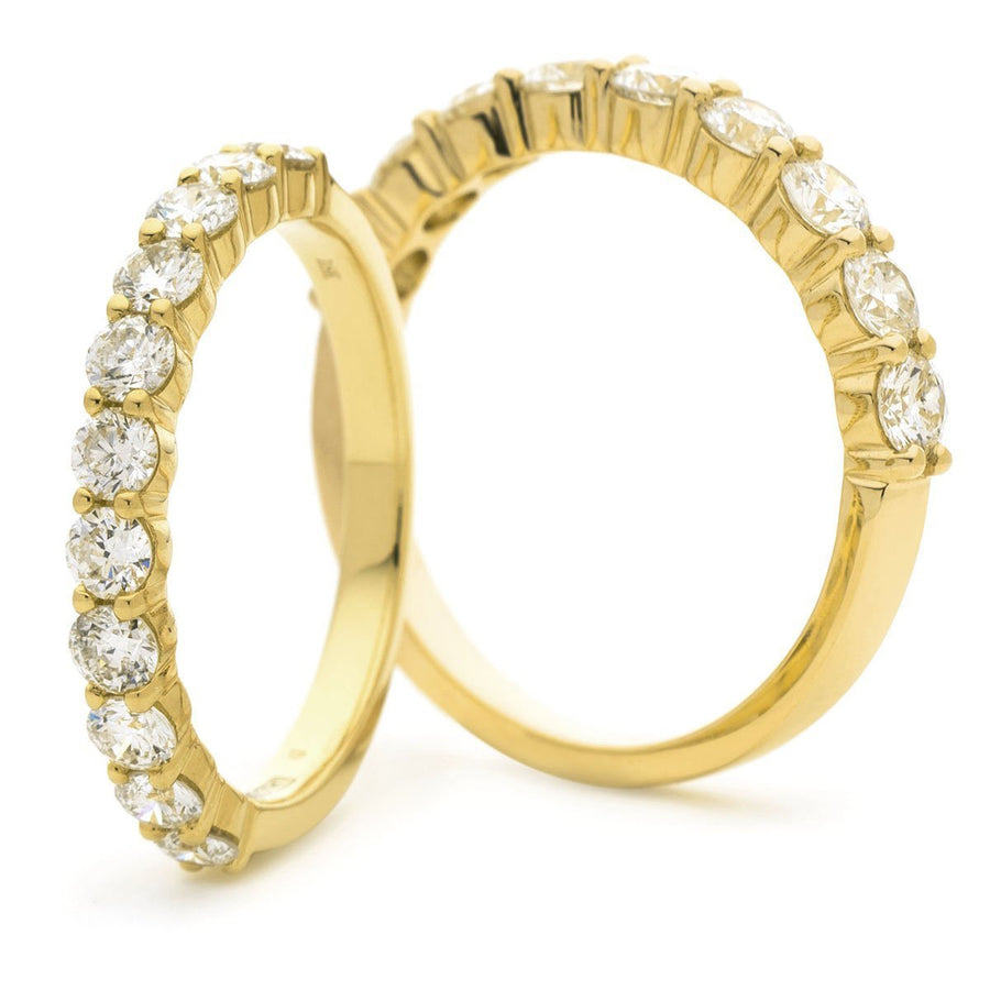 11 Stone Diamond Eternity Ring 0.75ct F-VS Quality in 18k Yellow Gold - David Ashley