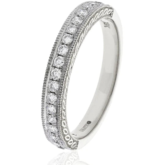 13 Stone Diamond Eternity Ring 0.50ct F-VS Quality in 18k White Gold - David Ashley