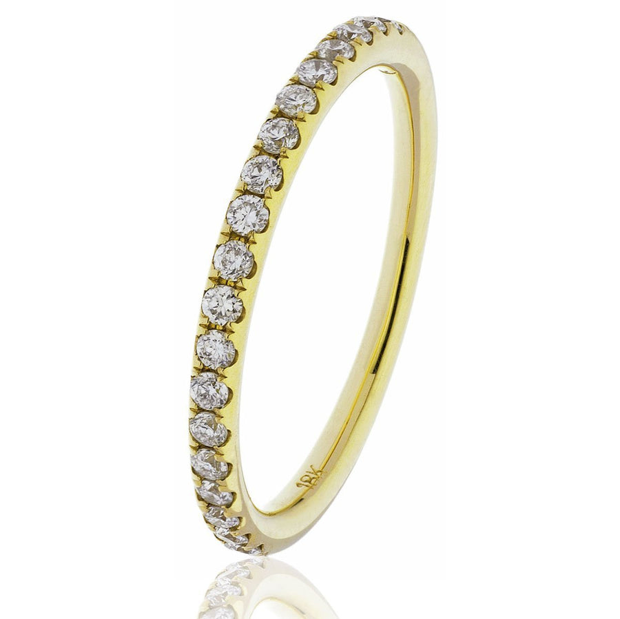 19 Stone Diamond Eternity Ring 0.25ct F-VS Quality in 18k Yellow Gold - David Ashley