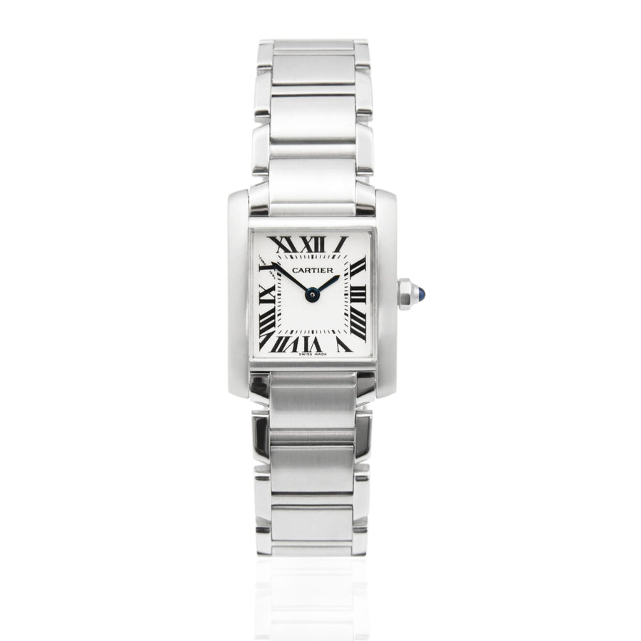 Cartier Tank Francaise White Dial Stainless Steel Ref: 2384 - David Ashley