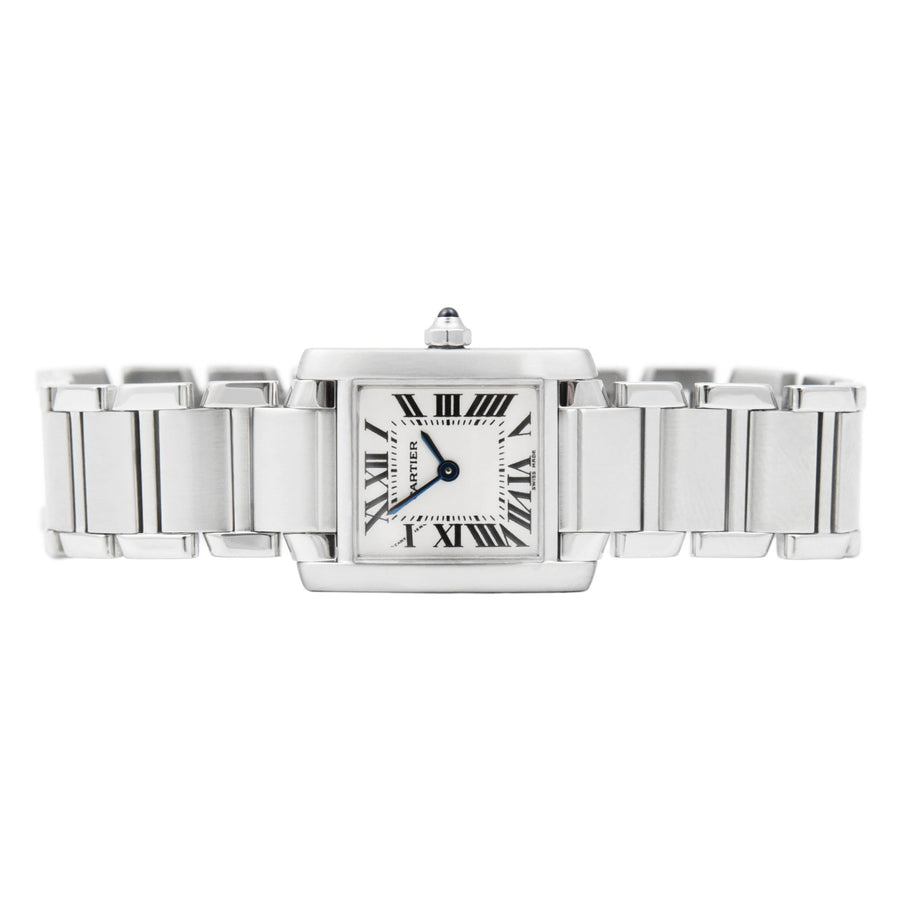 Cartier Tank Francaise White Dial Stainless Steel Ref: 2384 - David Ashley