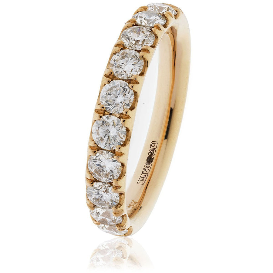 Diamond 10 Stone Eternity Ring 1.00ct F-VS Quality in 18k Rose Gold - David Ashley