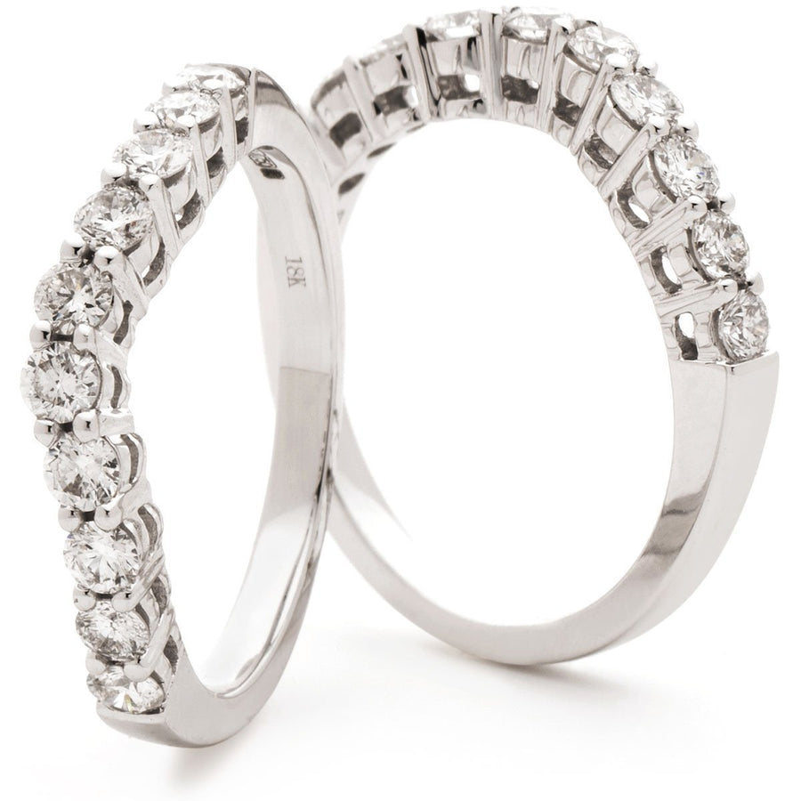 Diamond 10 Stone Wishbone Ring 0.60ct G-SI Quality in 18k White Gold - David Ashley