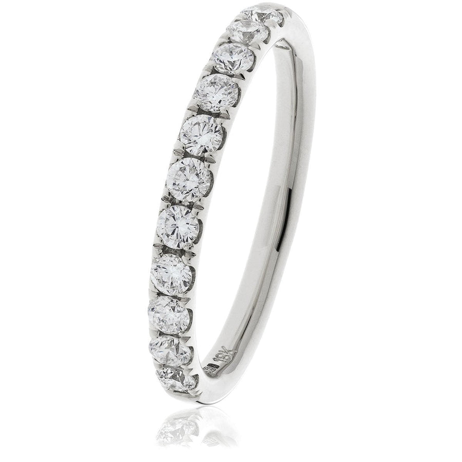 Diamond 11 Stone Eternity Ring 0.40ct F-VS Quality in 18k White Gold - David Ashley
