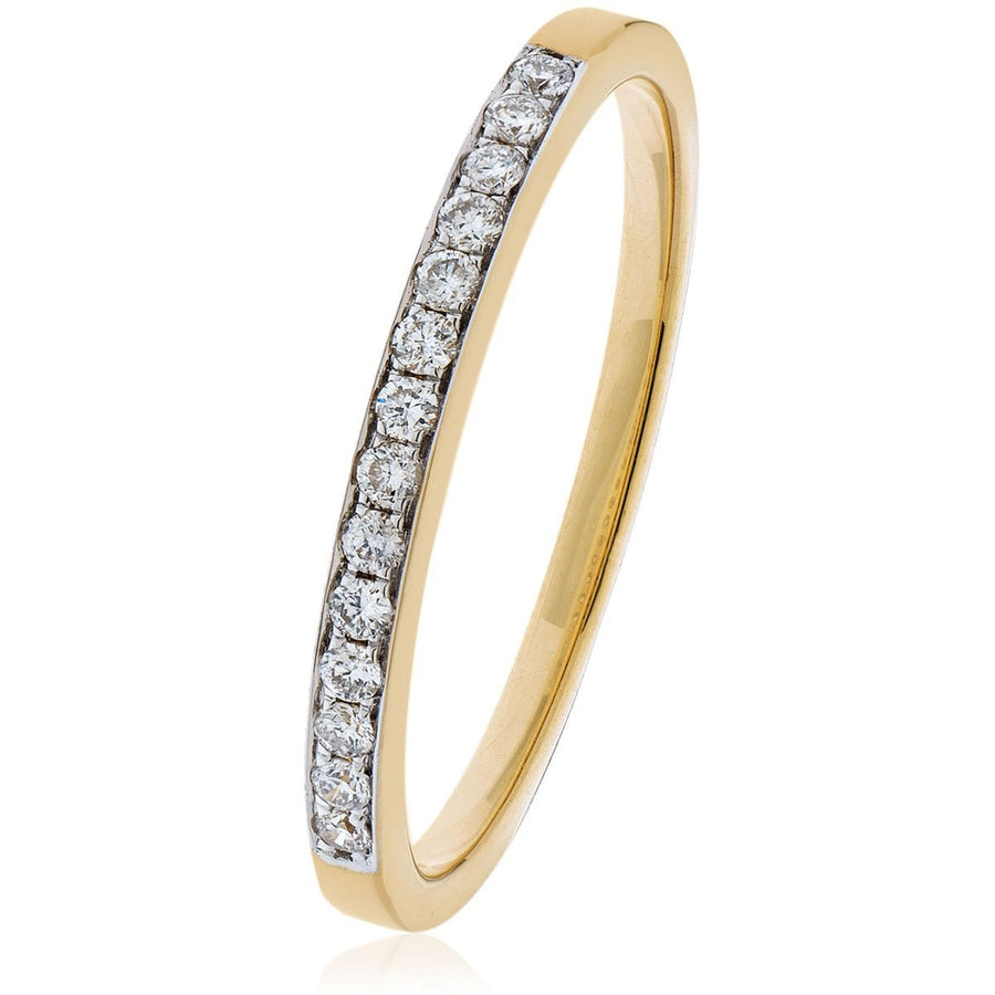 Diamond 14 Stone Eternity Ring 0.15ct F-VS Quality in 18k Rose Gold - David Ashley