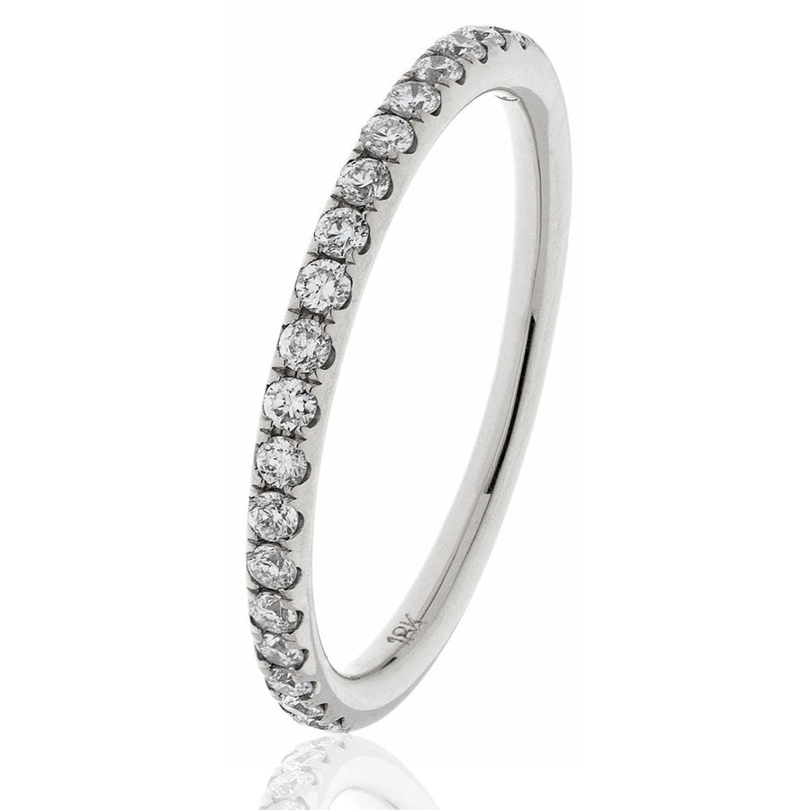 Diamond 15 Stone Eternity Ring 0.45ct F-VS Quality in 18k White Gold - David Ashley