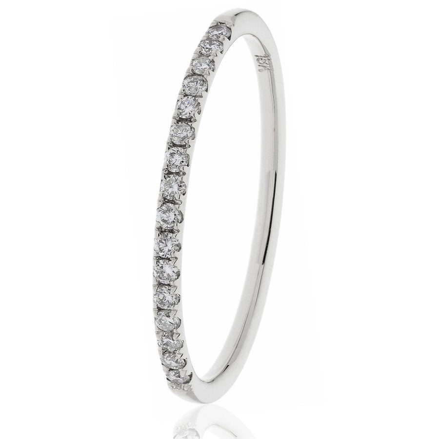Diamond 16 Stone Eternity Ring 0.15ct F-VS Quality in 18k White Gold - David Ashley