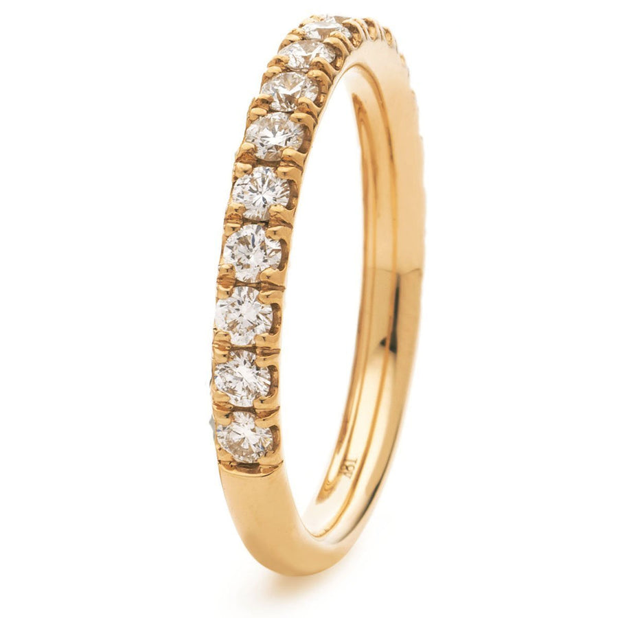 Diamond 16 Stone Eternity Ring 0.80ct F-VS Quality in 18k Rose Gold - David Ashley