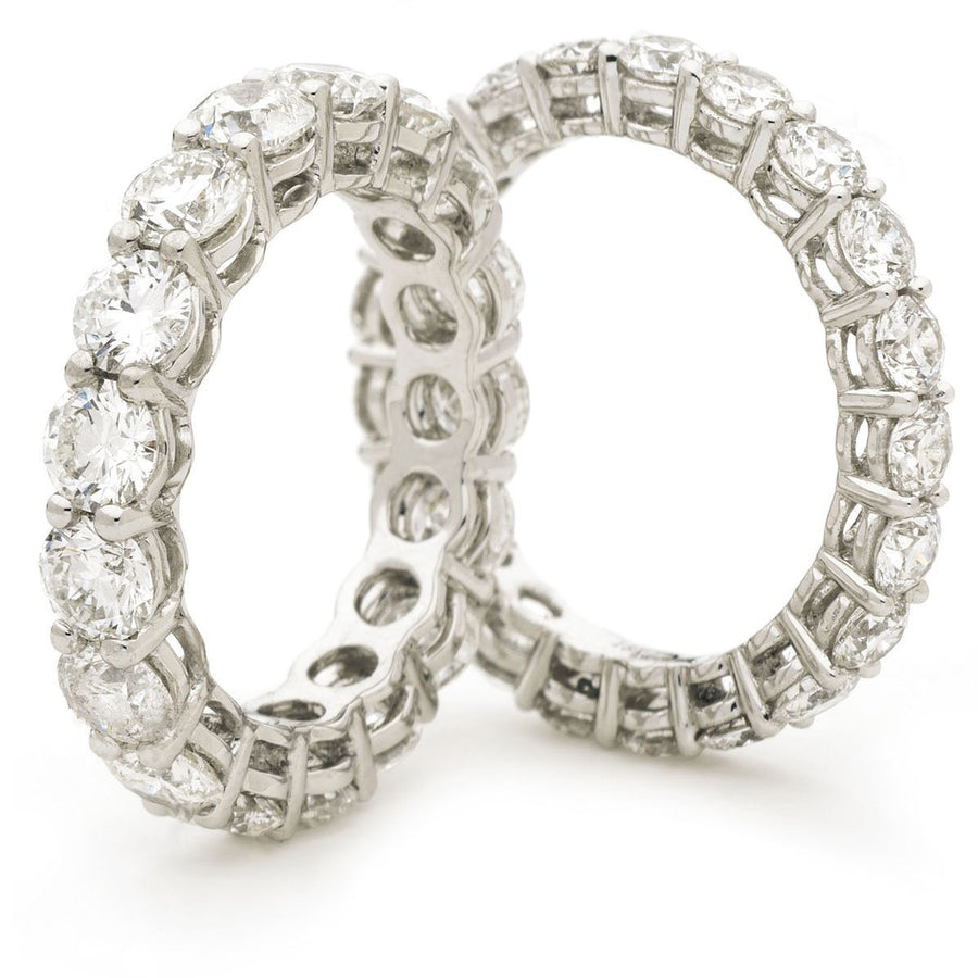 Diamond 17 Stone Full Eternity Ring 4.50ct F-VS Quality 18k White Gold - David Ashley