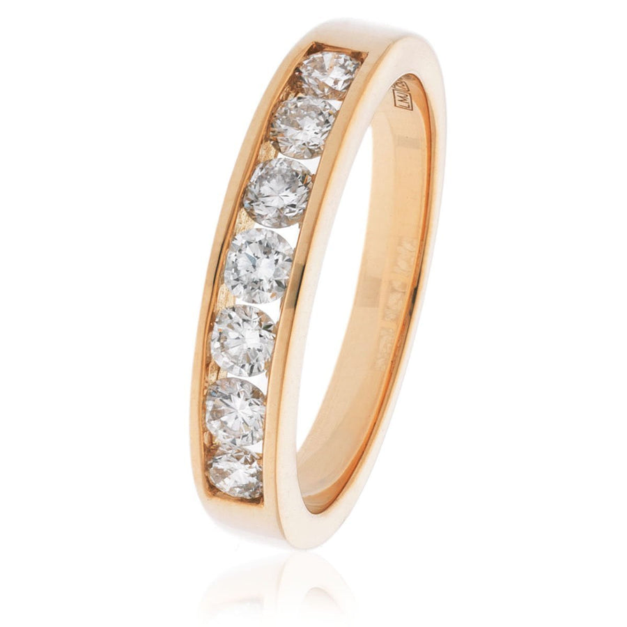 Diamond 7 Stone Eternity Ring 0.20ct F-VS Quality in 18k Rose Gold - David Ashley