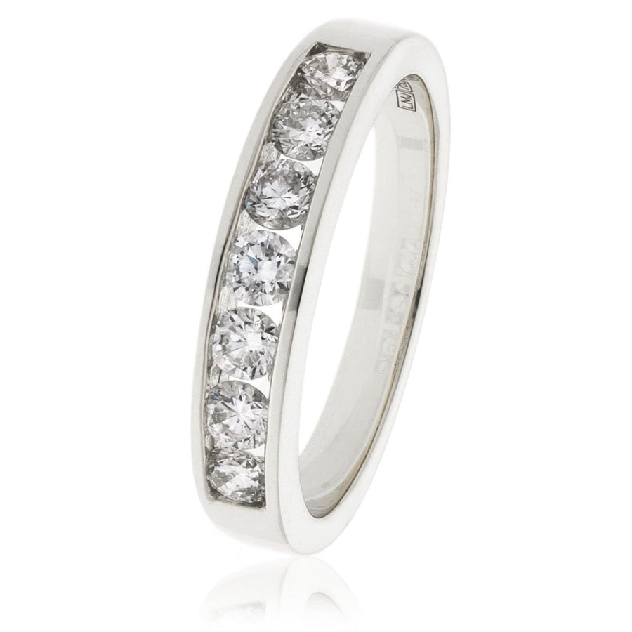 Diamond 7 Stone Eternity Ring 0.20ct F-VS Quality in 18k White Gold - David Ashley