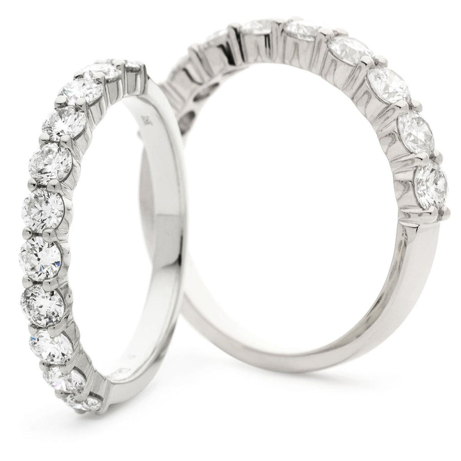 Diamond 7 Stone Eternity Ring 1.55ct F-VS Quality in Platinum - David Ashley