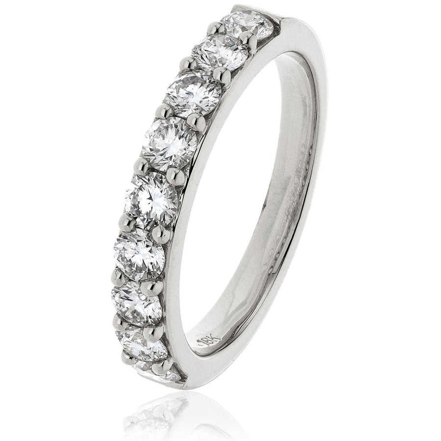Diamond 7 Stone Eternity Ring 1.60ct F-VS Quality in 18k White Gold - David Ashley