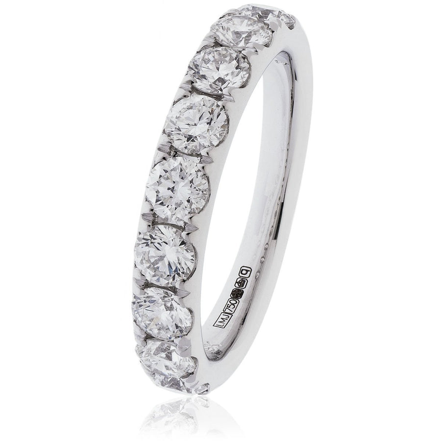 Diamond 7 Stone Eternity Ring 2.20ct F-VS Quality in 18k White Gold - David Ashley