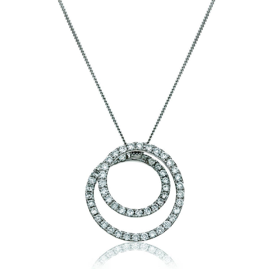 Diamond Circle of Life Necklace 0.50ct F VS Quality in 18k White Gold - David Ashley