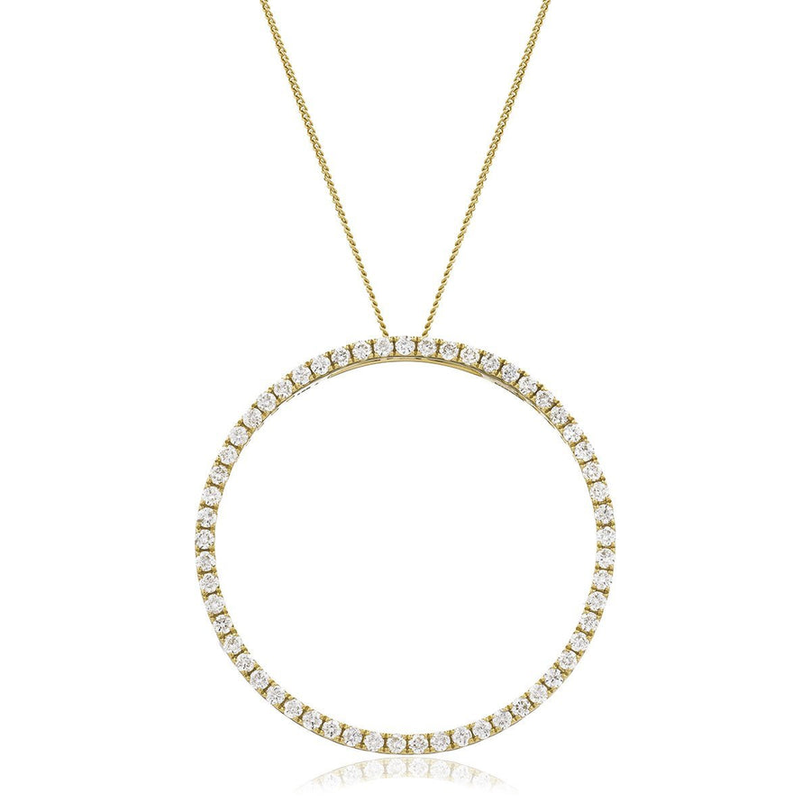 Diamond Circle of Life Necklace 0.50ct F VS Quality in 18k Yellow Gold - David Ashley