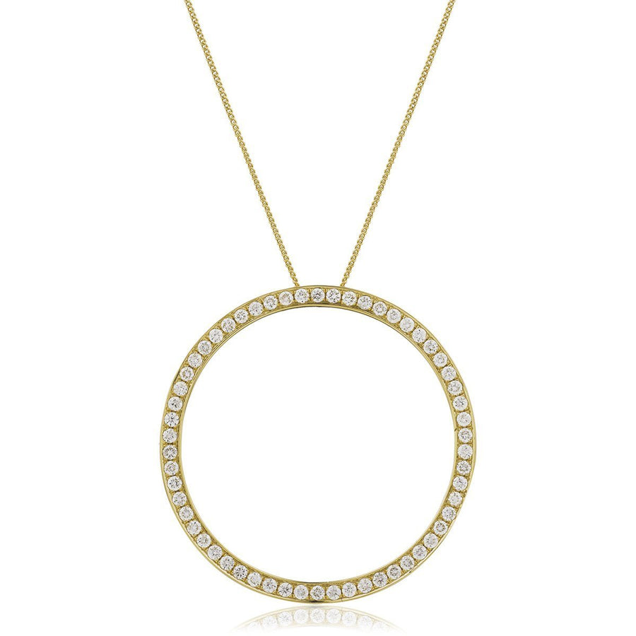 Diamond Circle of Life Necklace 0.70ct F VS Quality in 18k Yellow Gold - David Ashley