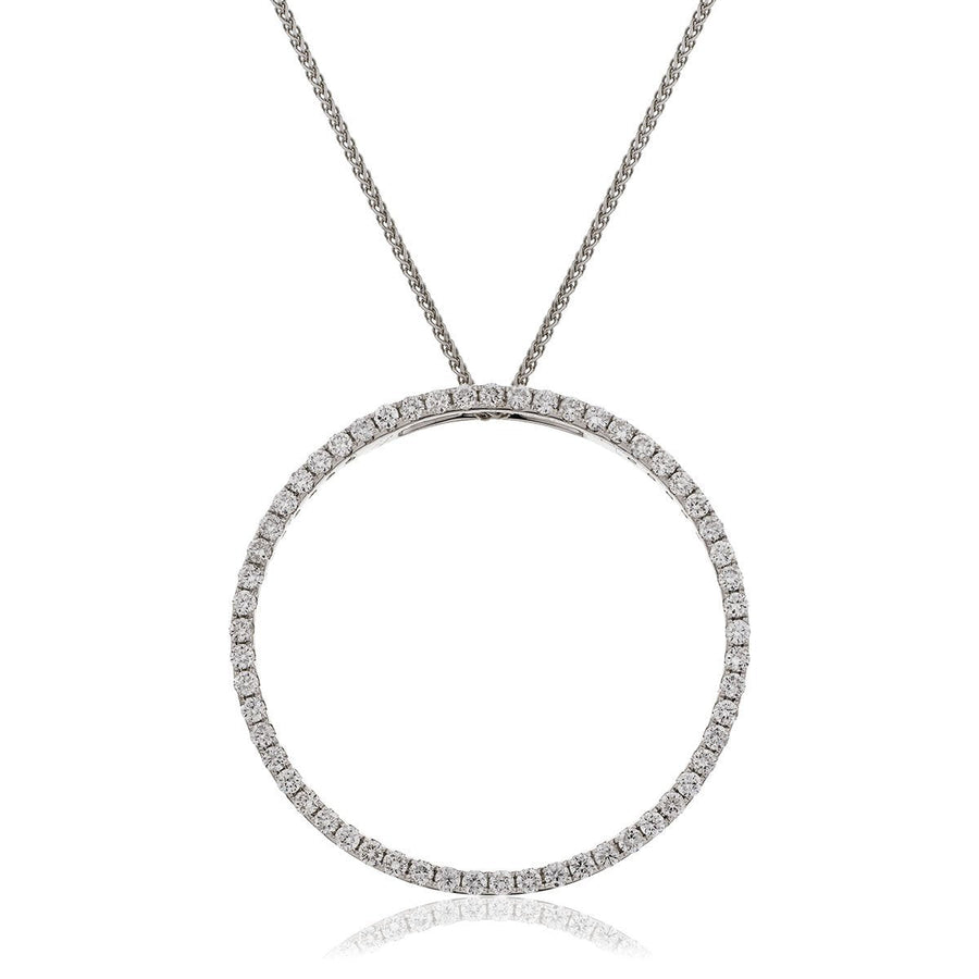 Diamond Circle of Life Necklace 1.00ct F VS Quality in 18k White Gold - David Ashley