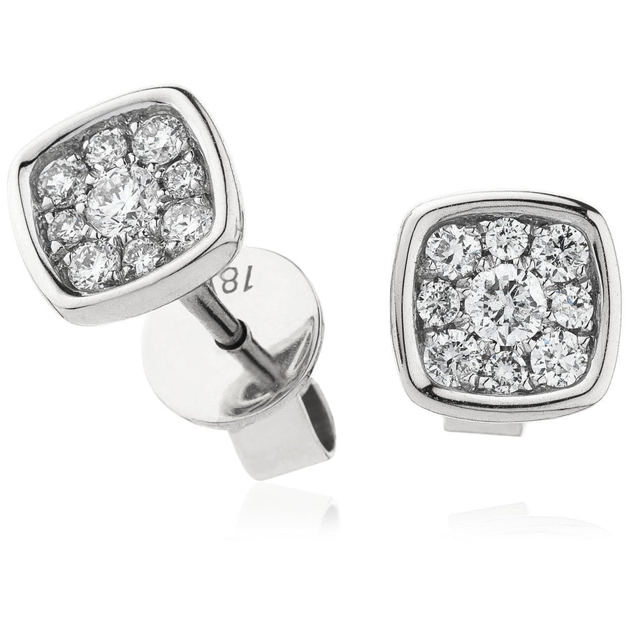 Diamond Cluster Earrings 0.20ct F VS Quality in 18k White Gold - David Ashley