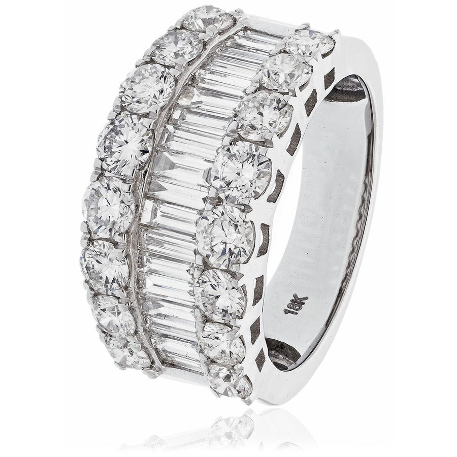 Diamond Fancy Dress Ring 11.0mm 3.00ct F-VS Quality in 18k White Gold - David Ashley