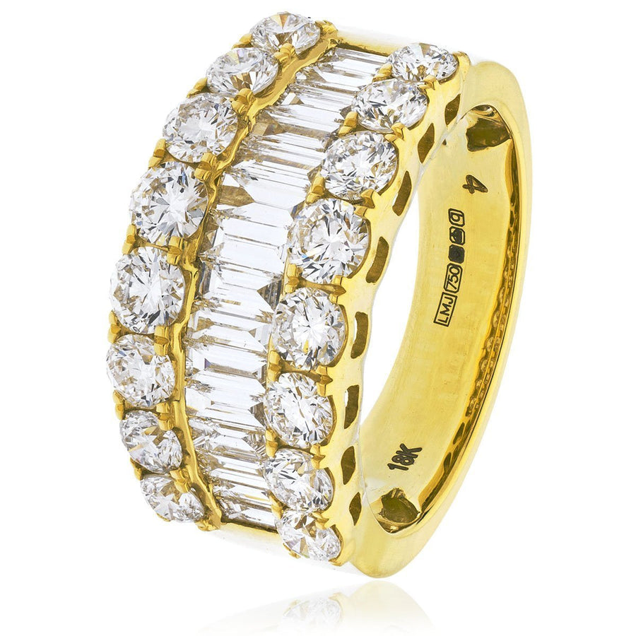 Diamond Fancy Dress Ring 11.0mm 3.00ct F-VS Quality in 18k Yellow Gold - David Ashley