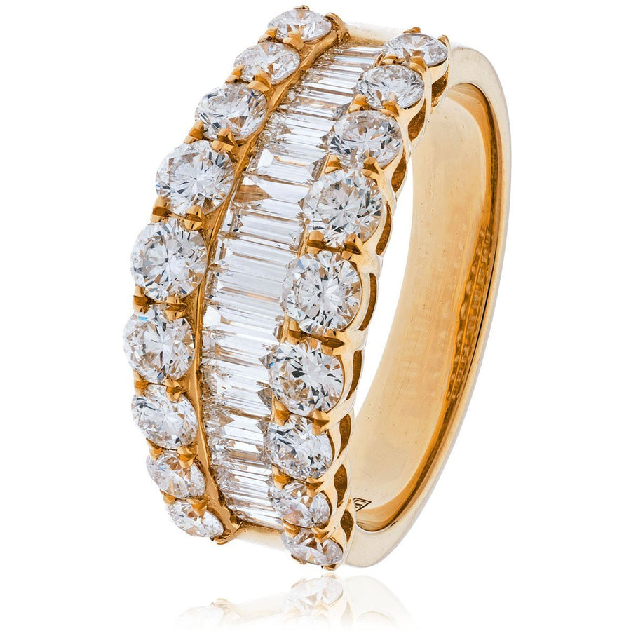 Diamond Fancy Dress Ring 9.5mm 2.20ct F-VS Quality in 18k Rose Gold - David Ashley