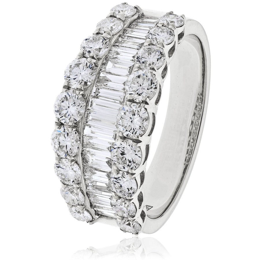 Diamond Fancy Dress Ring 9.5mm 2.20ct F-VS Quality in 18k White Gold - David Ashley