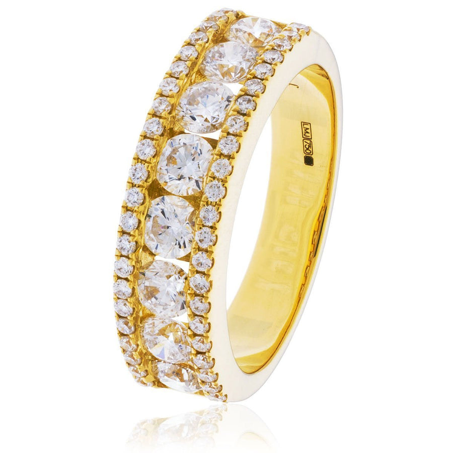 Diamond Fancy Eternity Ring 4.1mm 0.37ct F-VS Quality 18k Yellow Gold - David Ashley