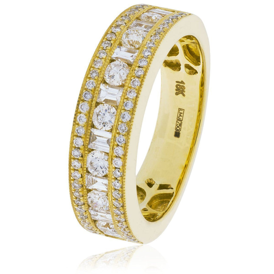 Diamond Fancy Eternity Ring 5.6mm 1.00ct F-VS Quality 18k Yellow Gold - David Ashley