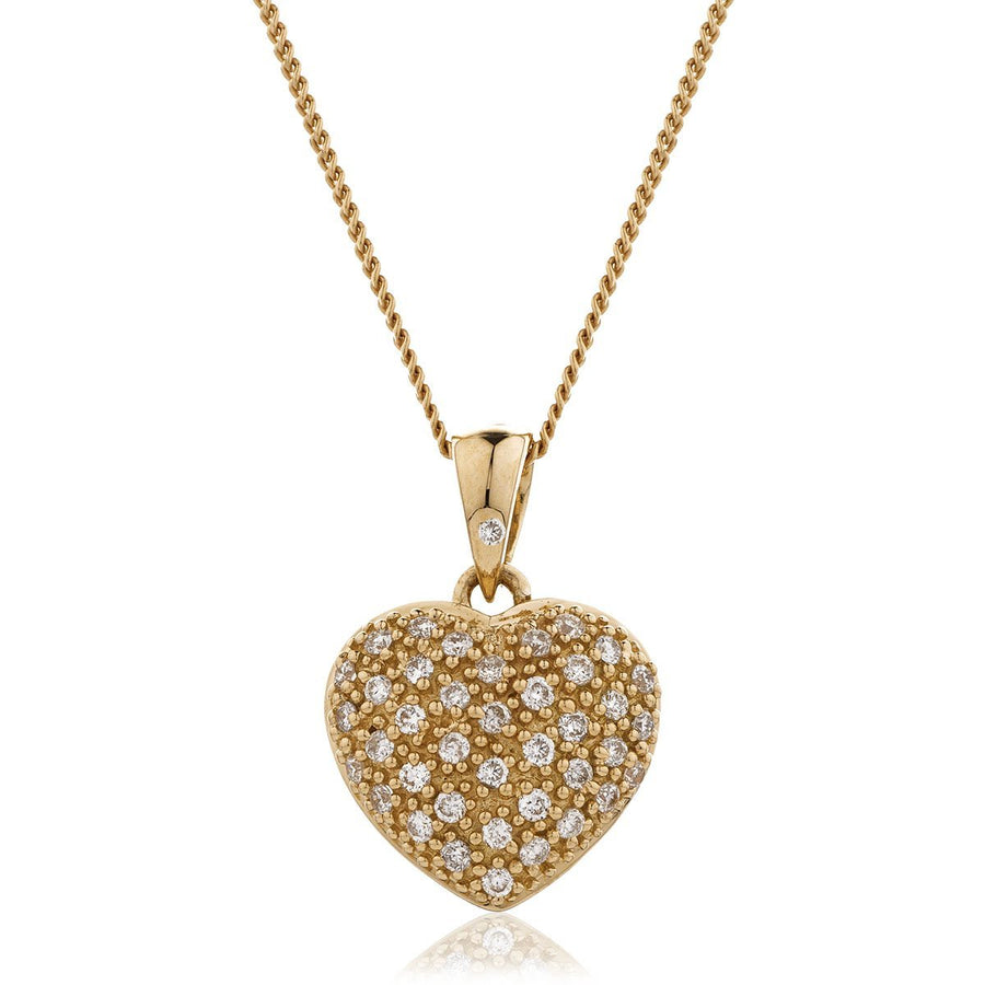 Diamond Heart Pendant Necklace 0.20ct F VS Quality in 18k Rose Gold - David Ashley