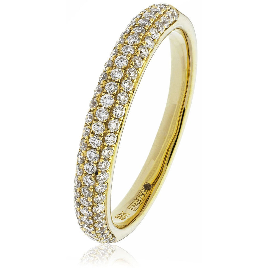 Diamond Pave Eternity Ring 3.2mm 0.55ct F-VS Quality 18k Yellow Gold - David Ashley