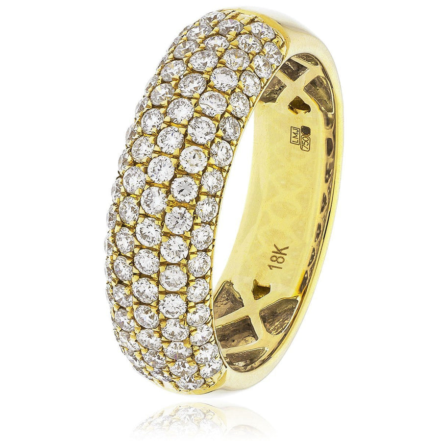 Diamond Pave Eternity Ring 6.0mm 1.00ct F-VS Quality 18k Yellow Gold - David Ashley