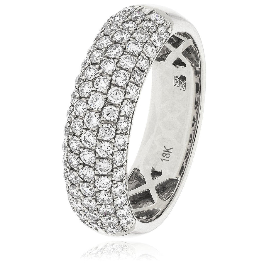 Diamond Pave Eternity Ring 6.0mm 1.00ct F-VS Quality in 18k White Gold - David Ashley