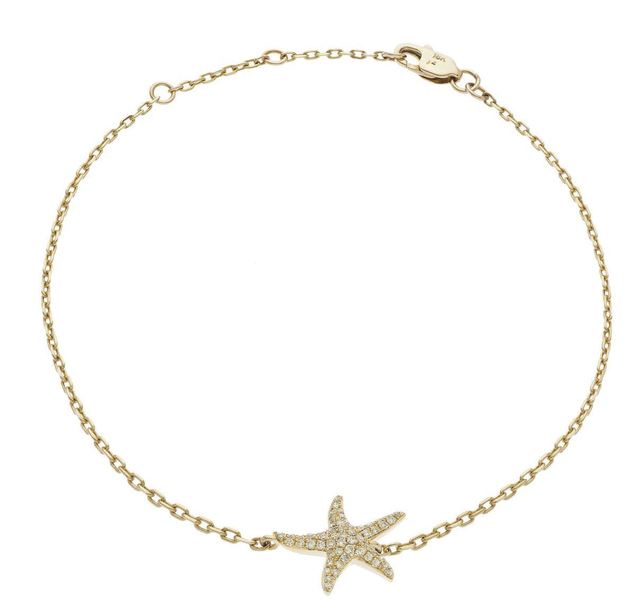 Diamond Starfish Bracelet 0.25ct F VS Quality in 18k Yellow Gold - David Ashley