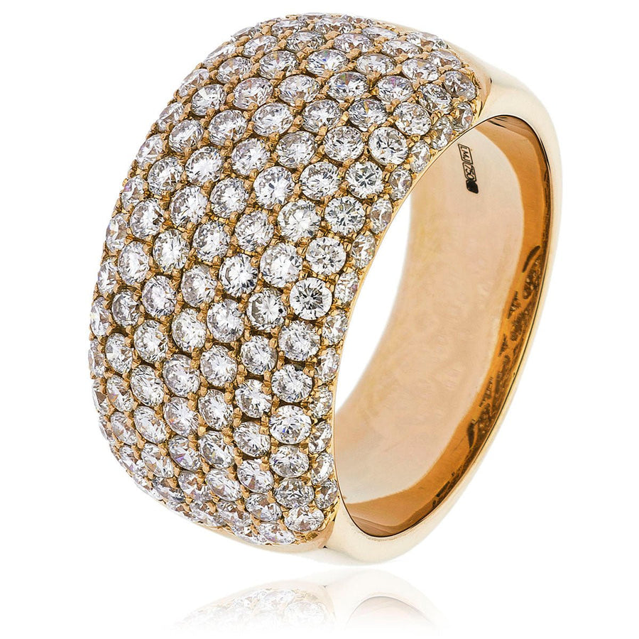 Diamond Wide Pave Ring 12.0mm 2.45ct F-VS Quality in 18k Rose Gold - David Ashley