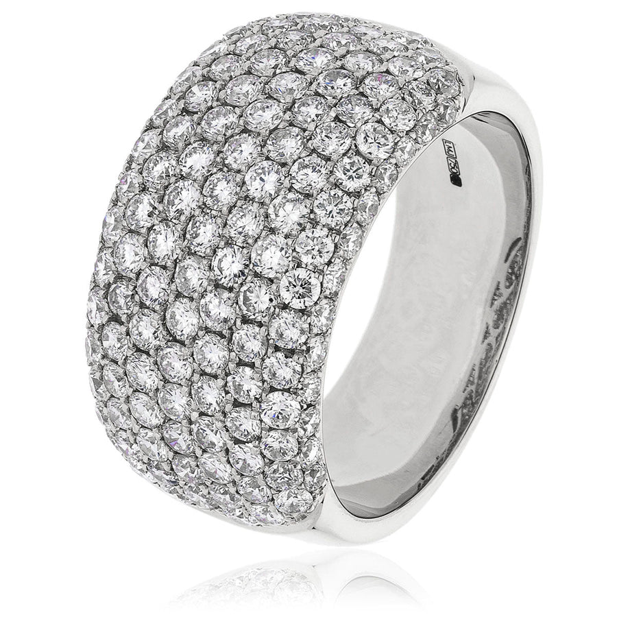 Diamond Wide Pave Ring 12.0mm 2.45ct F-VS Quality in 18k White Gold - David Ashley