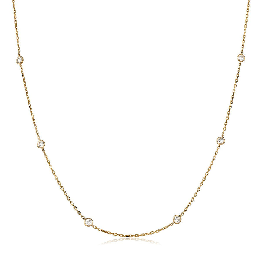 Diamond Yard Necklace 16 Inch 0.32ct F-VS Quality in 18k Rose Gold - David Ashley