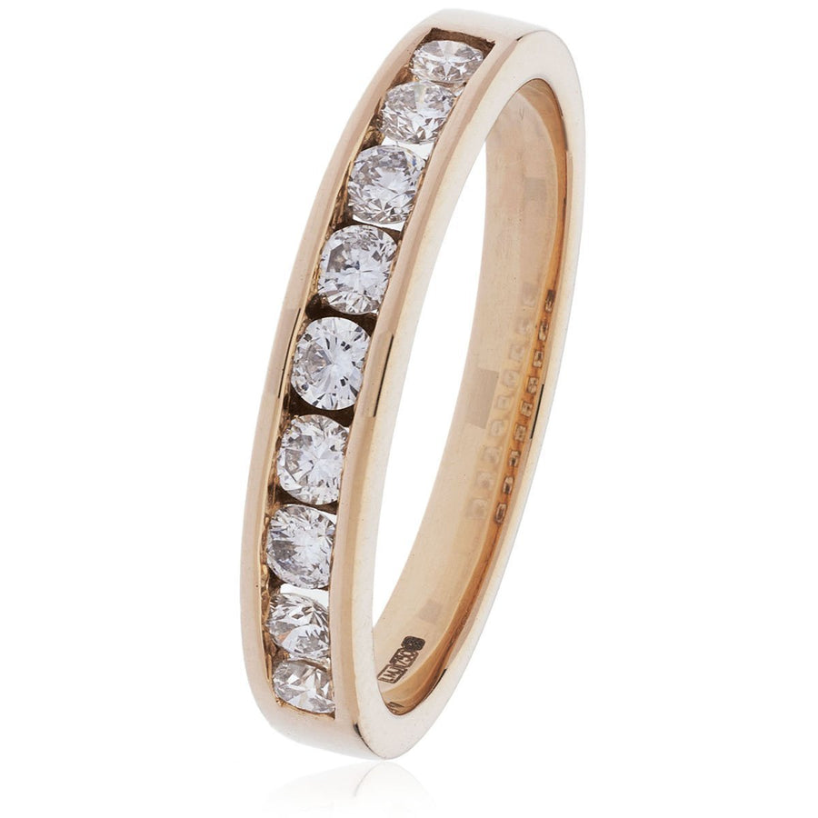 Eternity Diamond 9 Stone Ring 0.50ct F-VS Quality in 18k Rose Gold - David Ashley