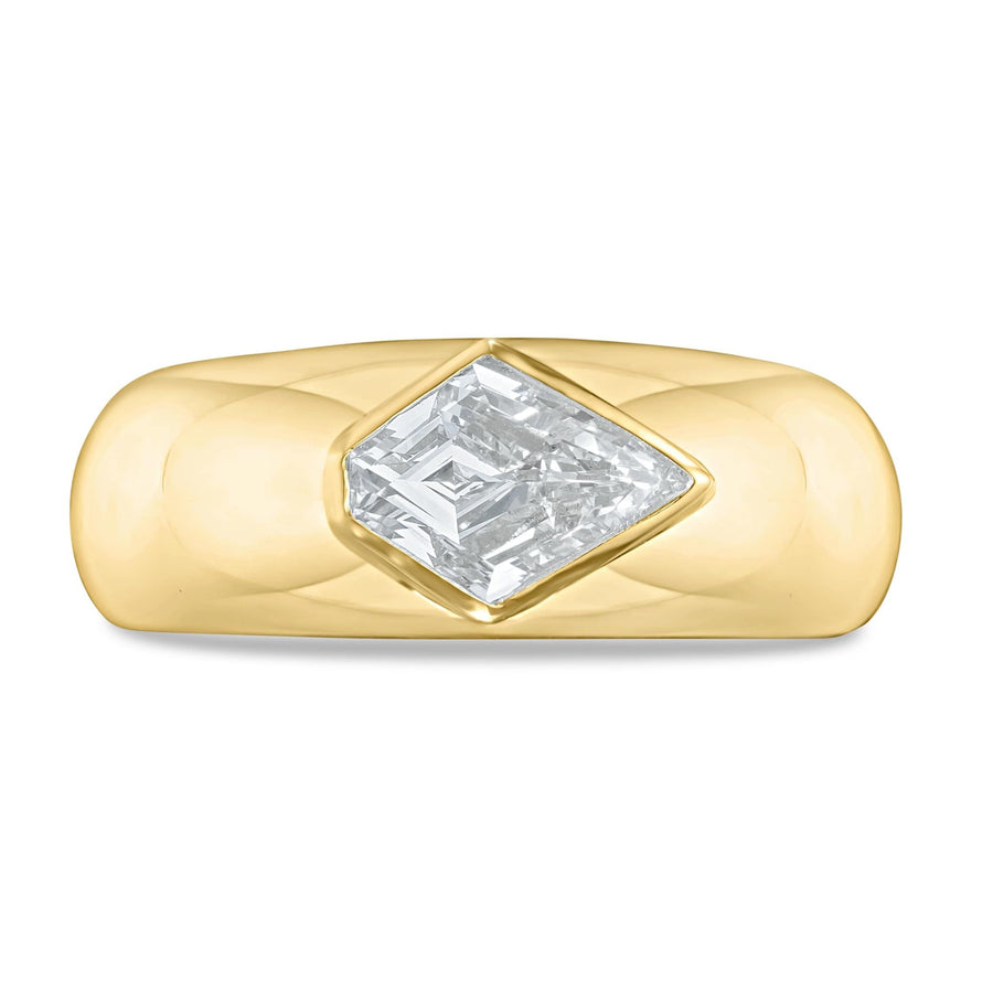 GIA Certified Diamond Gypsy Ring 1ct I-SI1 Quality in 18ct Yellow Gold - David Ashley