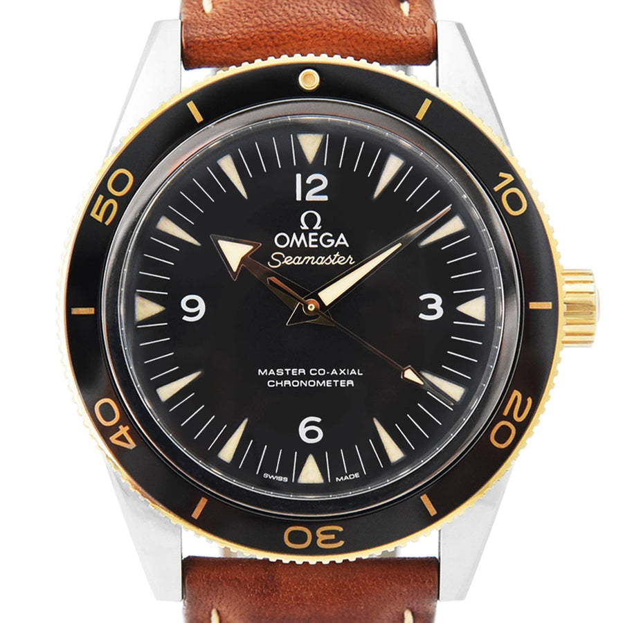 Omega Seamaster 300 Master Co-Axial Chronometer Black Dial Leather Ref: 233.22.41.21.01.001 - David Ashley