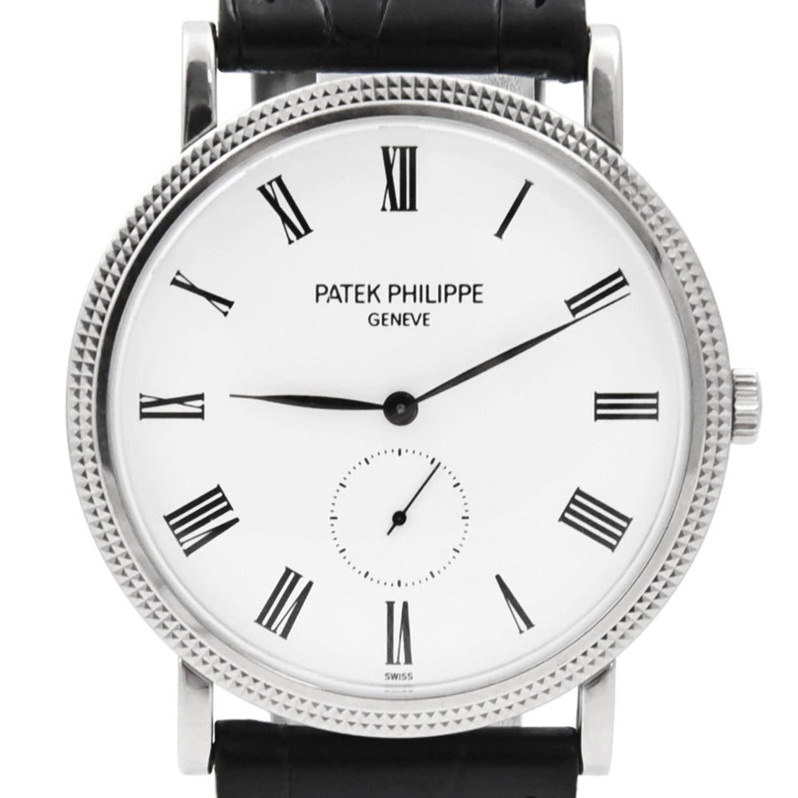 Patek Philippe Calatrava White Dial Leather Ref: 5119G-001 - David Ashley