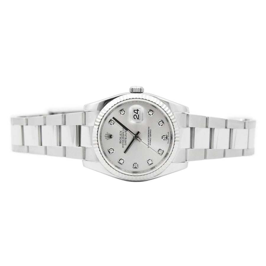 Rolex DateJust Silver Dial Stainless Steel Ref: 116234 - David Ashley