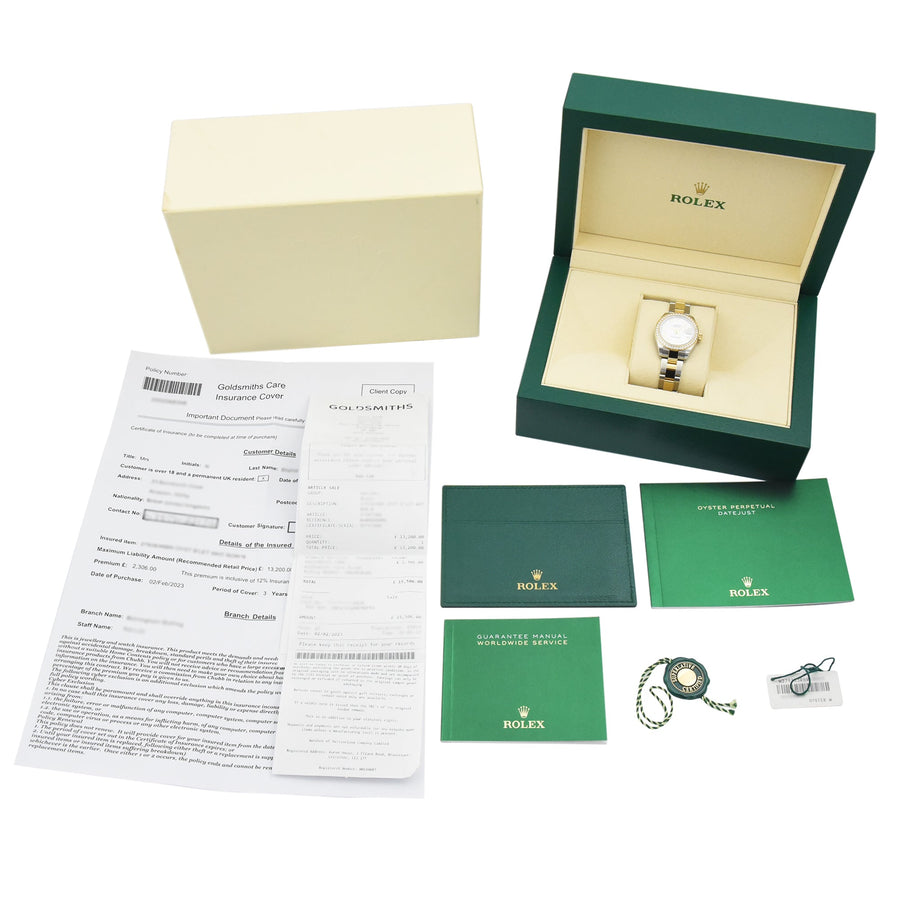 Rolex DateJust White Dial Gold & Steel Ref: 279383RBR - David Ashley