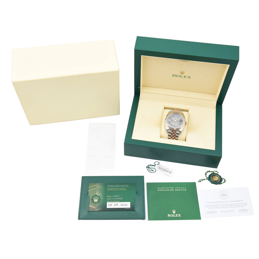 Rolex DateJust Wimbledon Dial Stainless Steel & Rose Gold Ref: 126331 - David Ashley