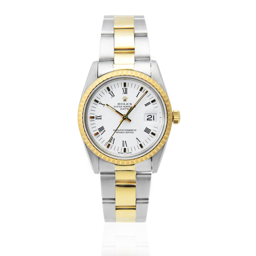 Rolex Oyster Perpetual White Dial Gold & Steel Ref: 15053 - David Ashley