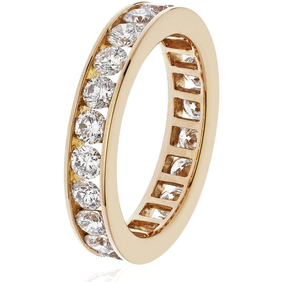 4.0mm Diamond Full Eternity Ring 2.00ct F-VS Quality in 18k Rose Gold - David Ashley