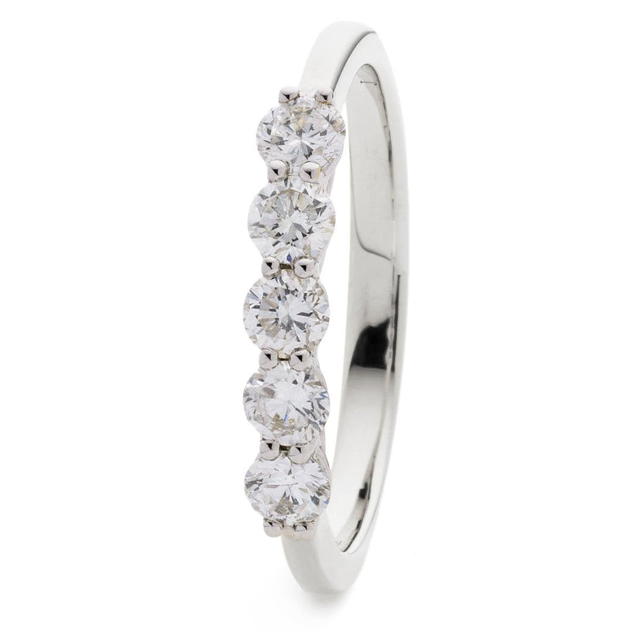 5 Stone Diamond Eternity Ring 1.00ct F-VS Quality in Platinum - David Ashley