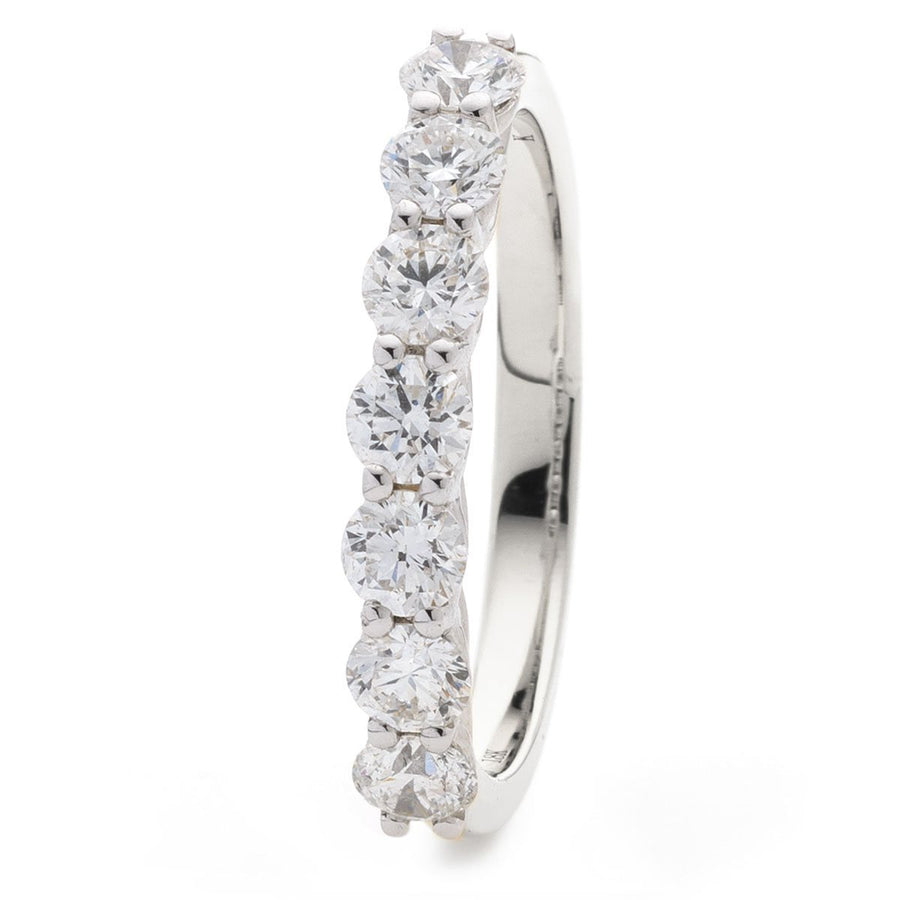 7 Stone Diamond Eternity Ring 0.50ct F-VS Quality in 18k White Gold - David Ashley