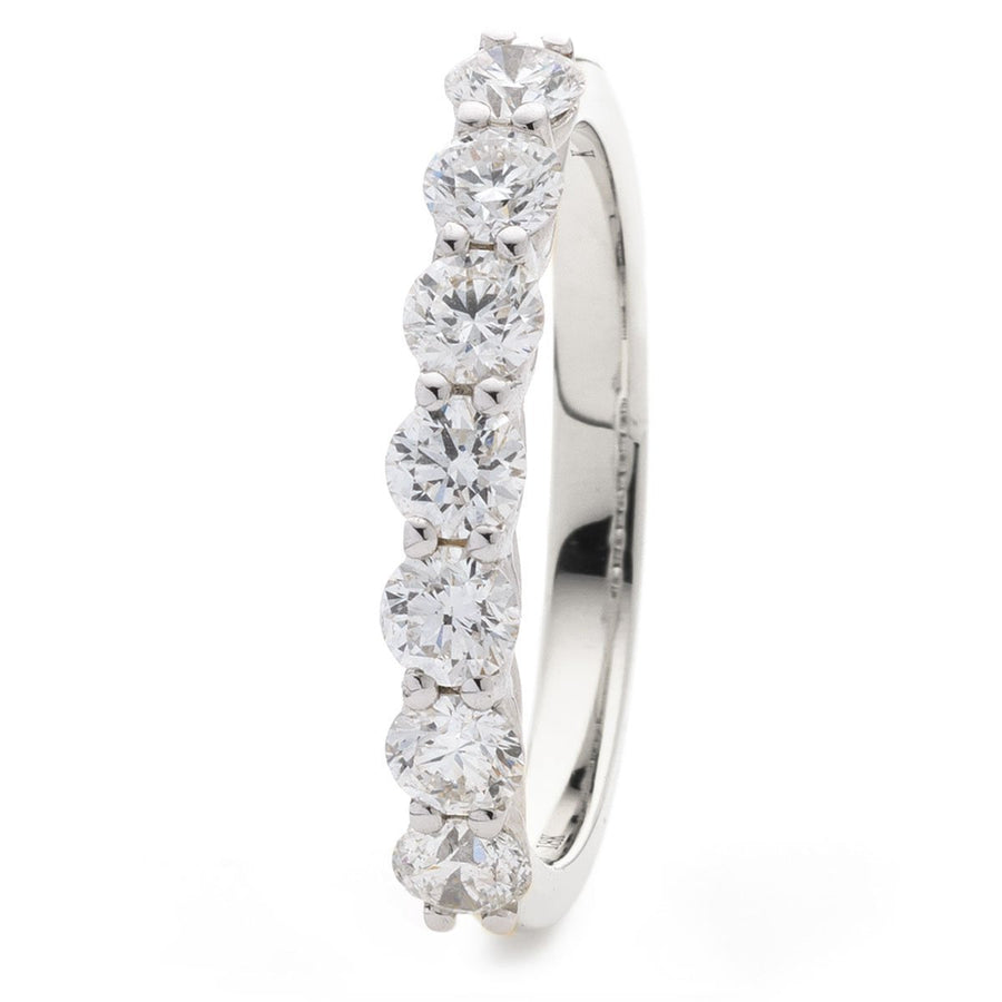 7 Stone Diamond Eternity Ring 0.75ct F-VS Quality in 18k White Gold - David Ashley